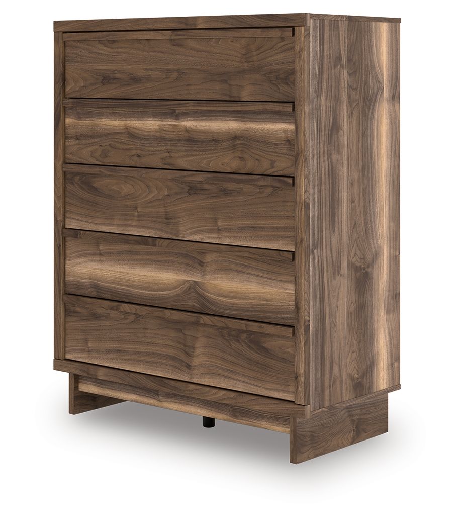 Chirason - Five Drawer Wide Chest - Brown