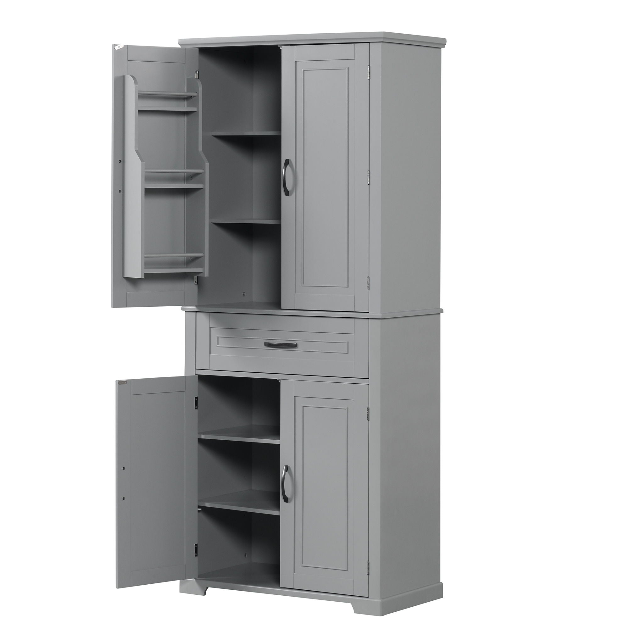 Bathroom Storage Cabinet With Doors And Drawer, Adjustable Shelf