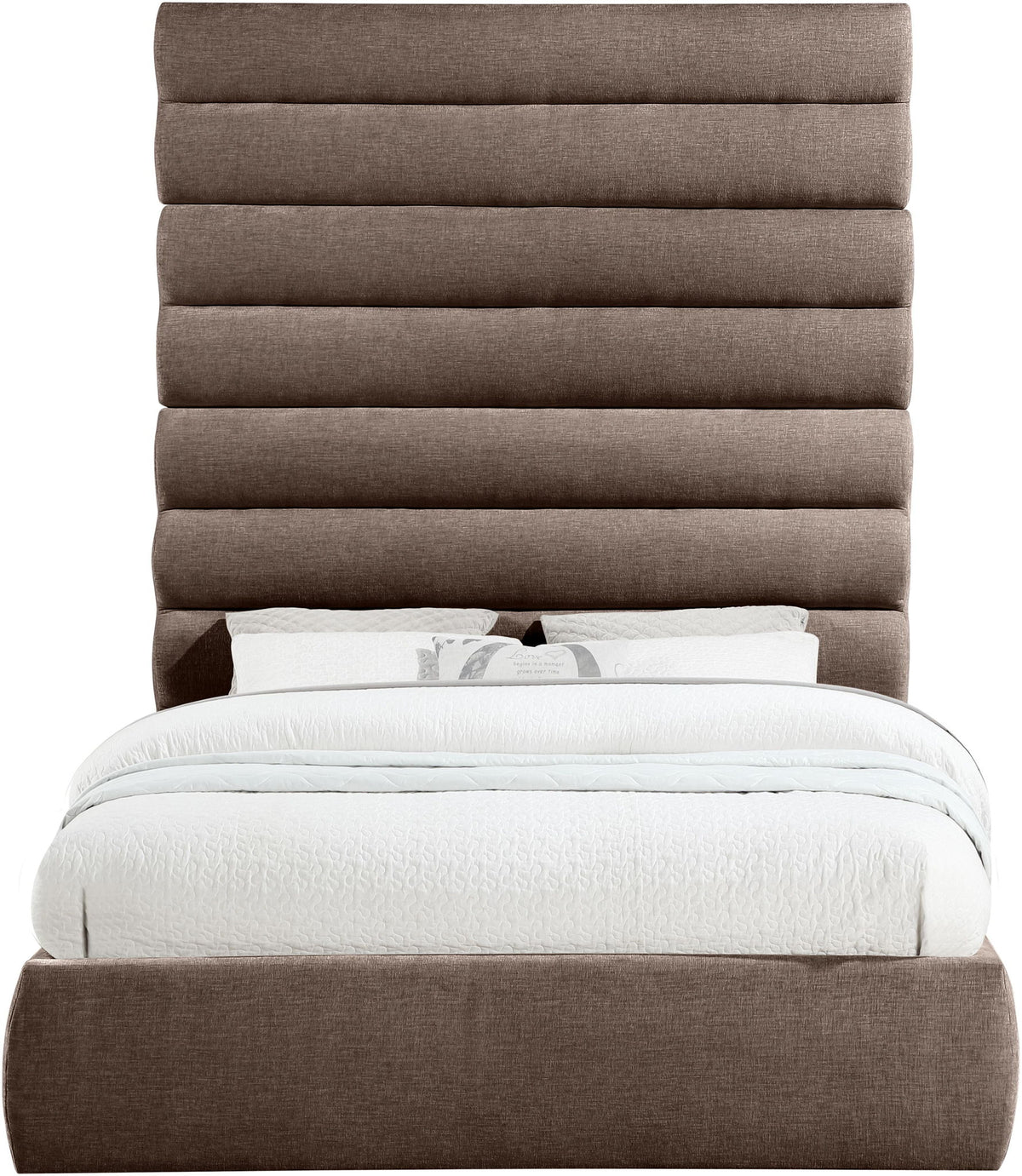 Adam - Chenille Fabric Bed With 89" Headboard