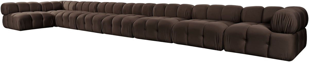 Orin - Velvet Performance Fabric Upholstered 8 Piece L-Shaped Sectional