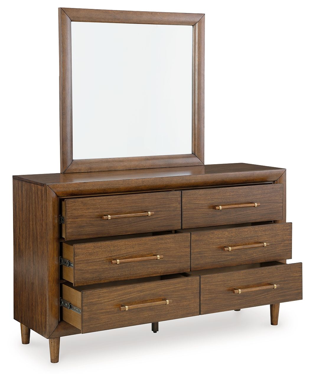 Lyncott - Dresser And Mirror - Brown