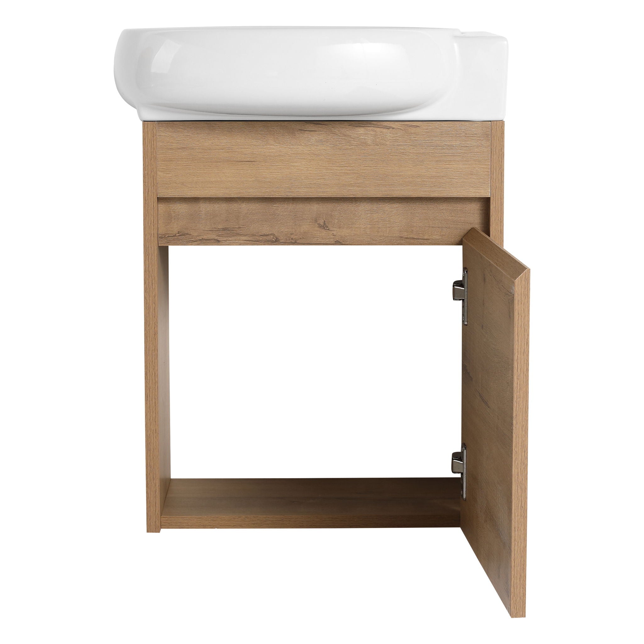 Wall Mounted Bathroom Vanity With Sink And Storage Rack, Soft Close Doors
