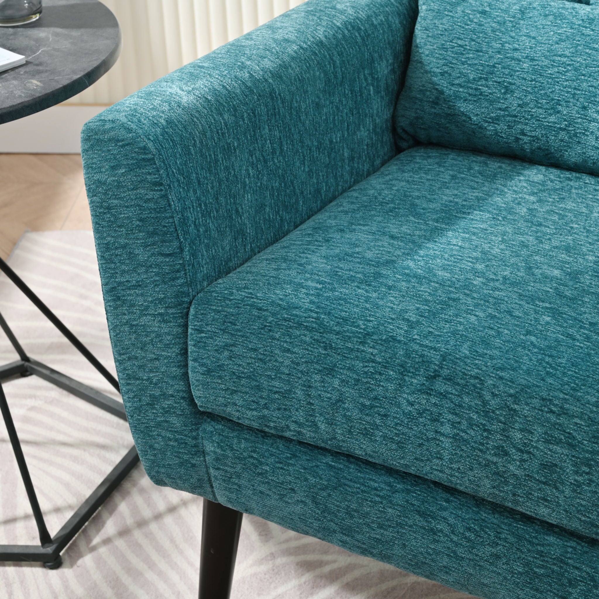 Modern Accent Chair Upholstered Foam Filled Living Room Chairs Comfy Reading Chair Mid-Century Modern Chair With Fabric Lounge Arm Chairs Armchair For Living Room Bedroom