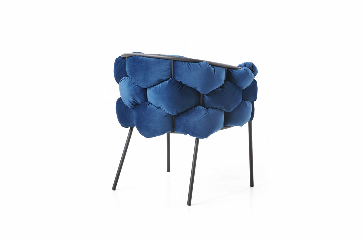 Debra Modern Blue Fabric Dining Chair
