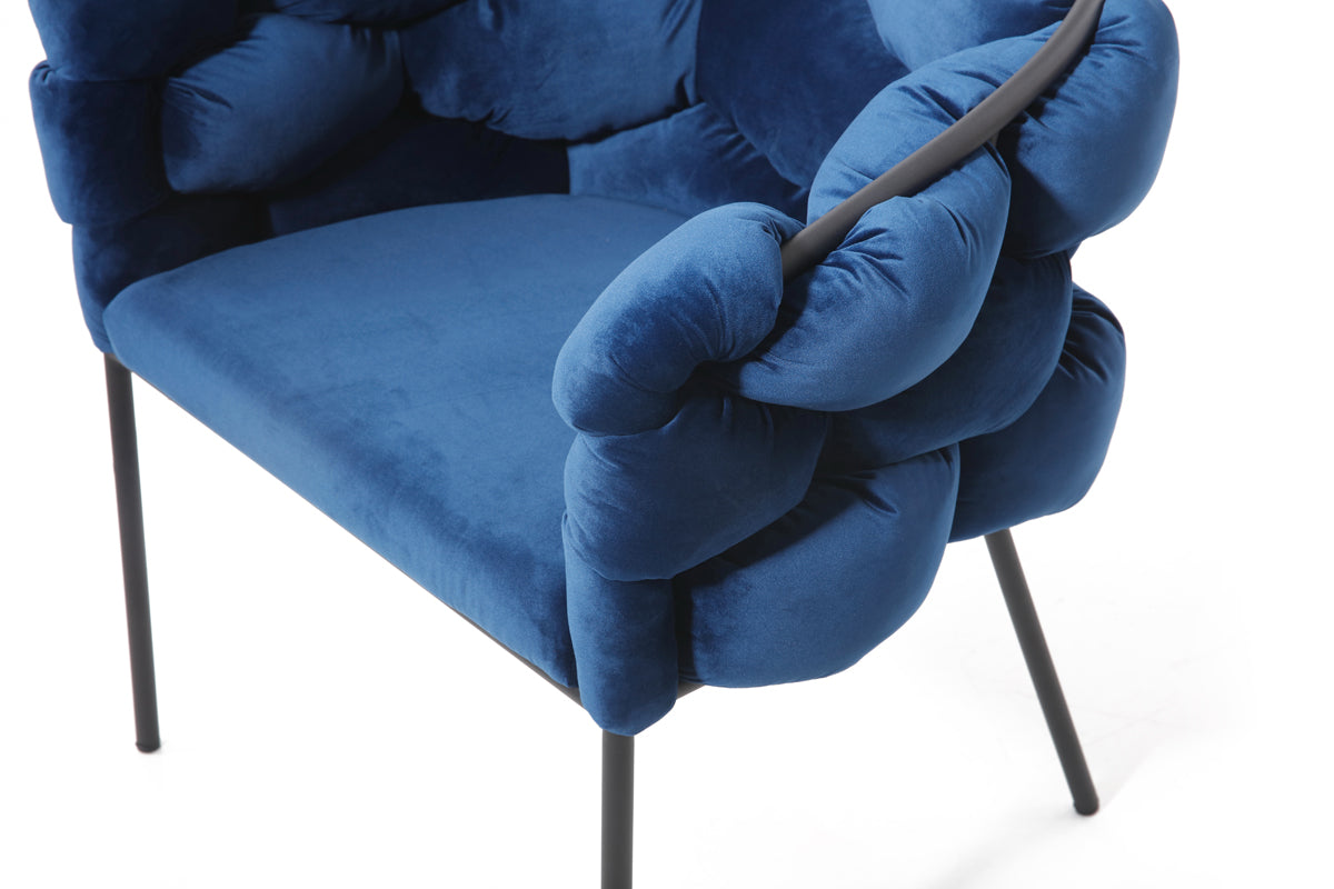 Debra Modern Blue Fabric Dining Chair