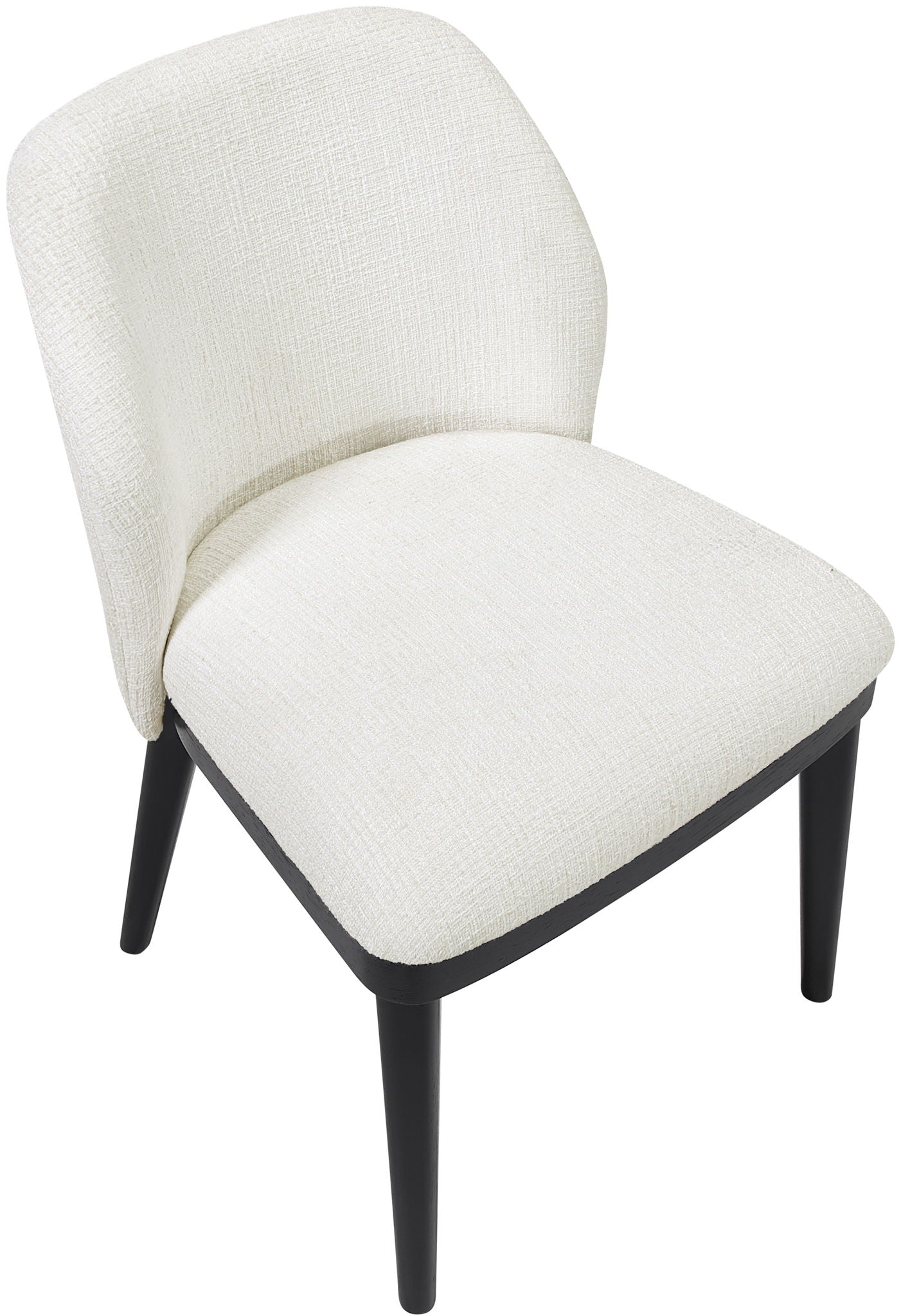 Valeo - Linen Textured Fabric Upholstered Dining Chair (Set of 2) - Painted Black Base