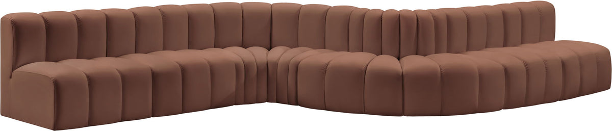 Arc - Faux Leather 8 Piece Curved Modular Sofa