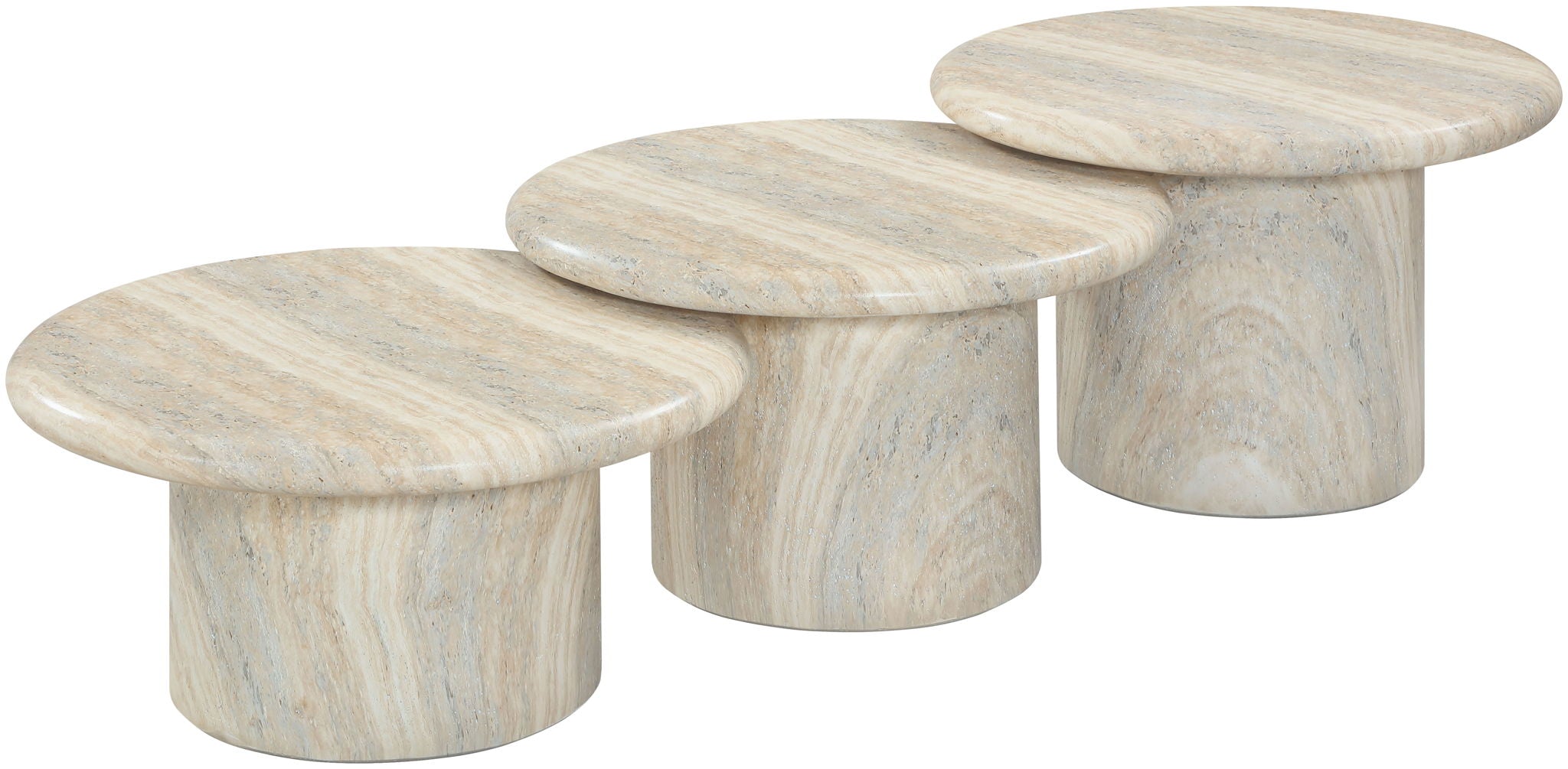 Emara - 3 Piece Concrete And Fiberglass Indoor / Outdoor Coffee Table
