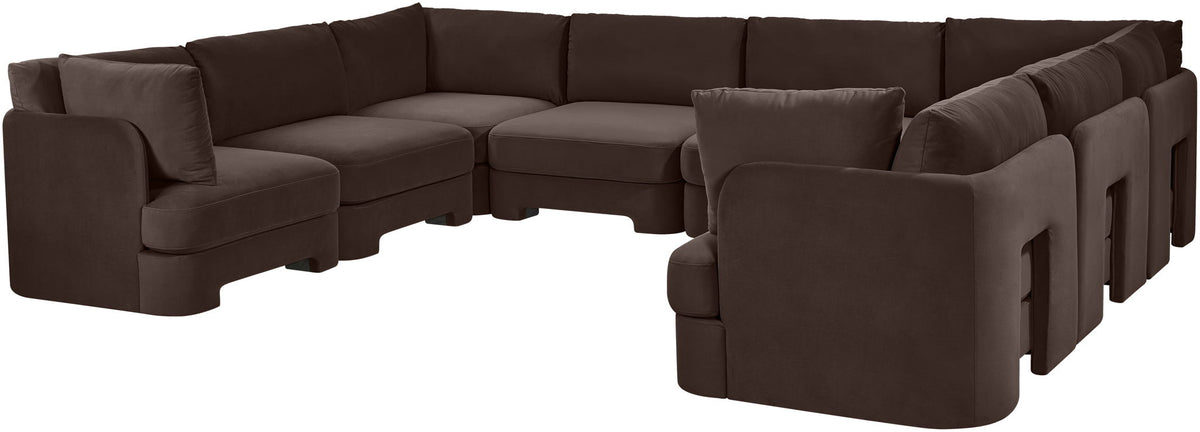 Hammond - Velvet Performance Fabric Upholstered 8 Piece U-Shaped Sectional
