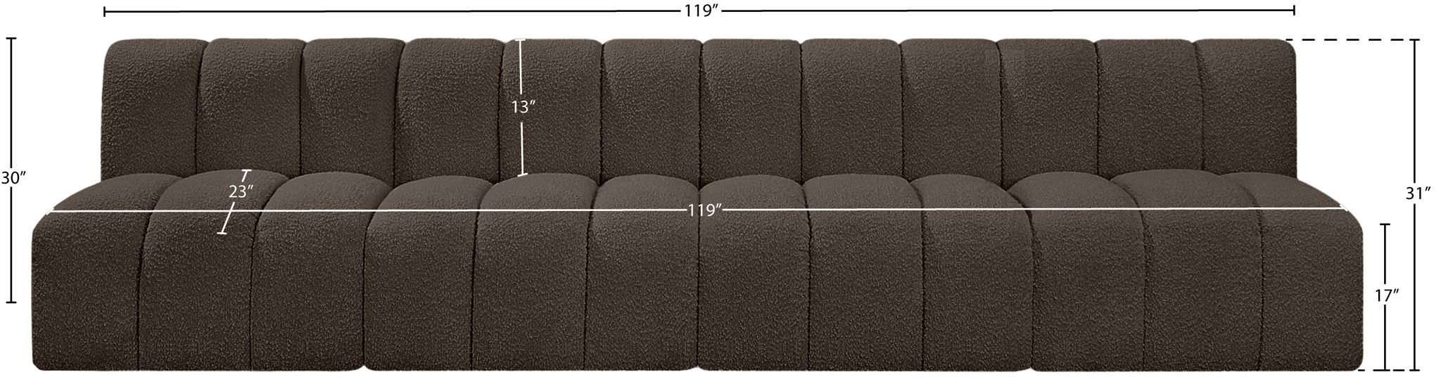 Arc - Boucle Fabric 4 Seats Modular Sofa