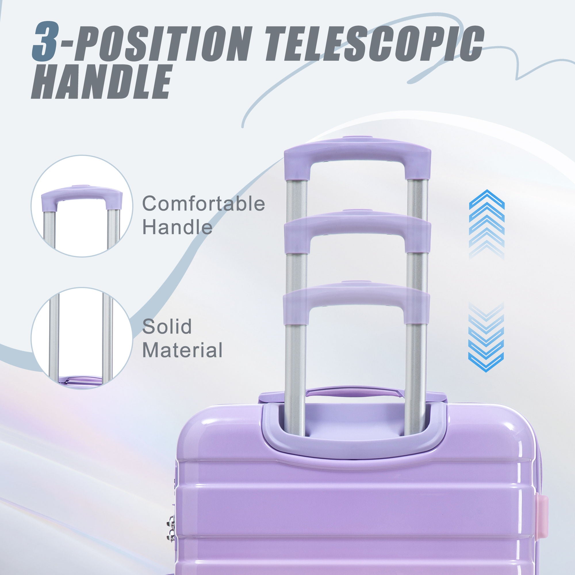Luggage Set 20" /24" /28" With Combination Lock And Silent Wheels