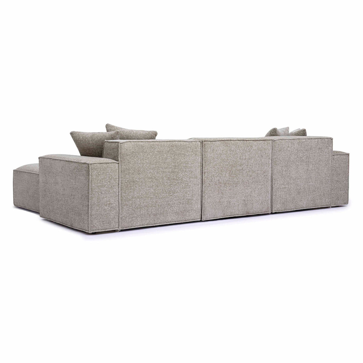 Mindy White Chenille Basketweave Modular Sectional