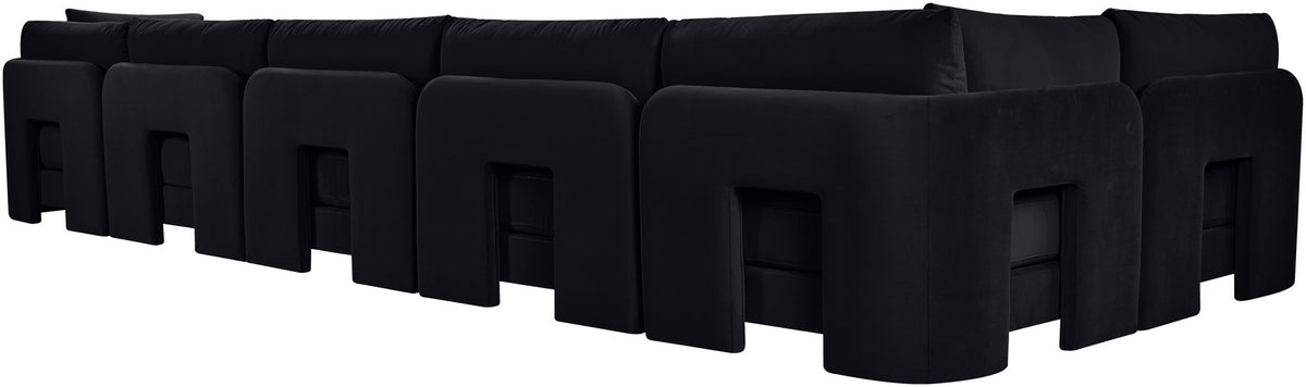 Hammond - Velvet Performance Fabric Upholstered 6 Piece L-Shaped Armless Sectional