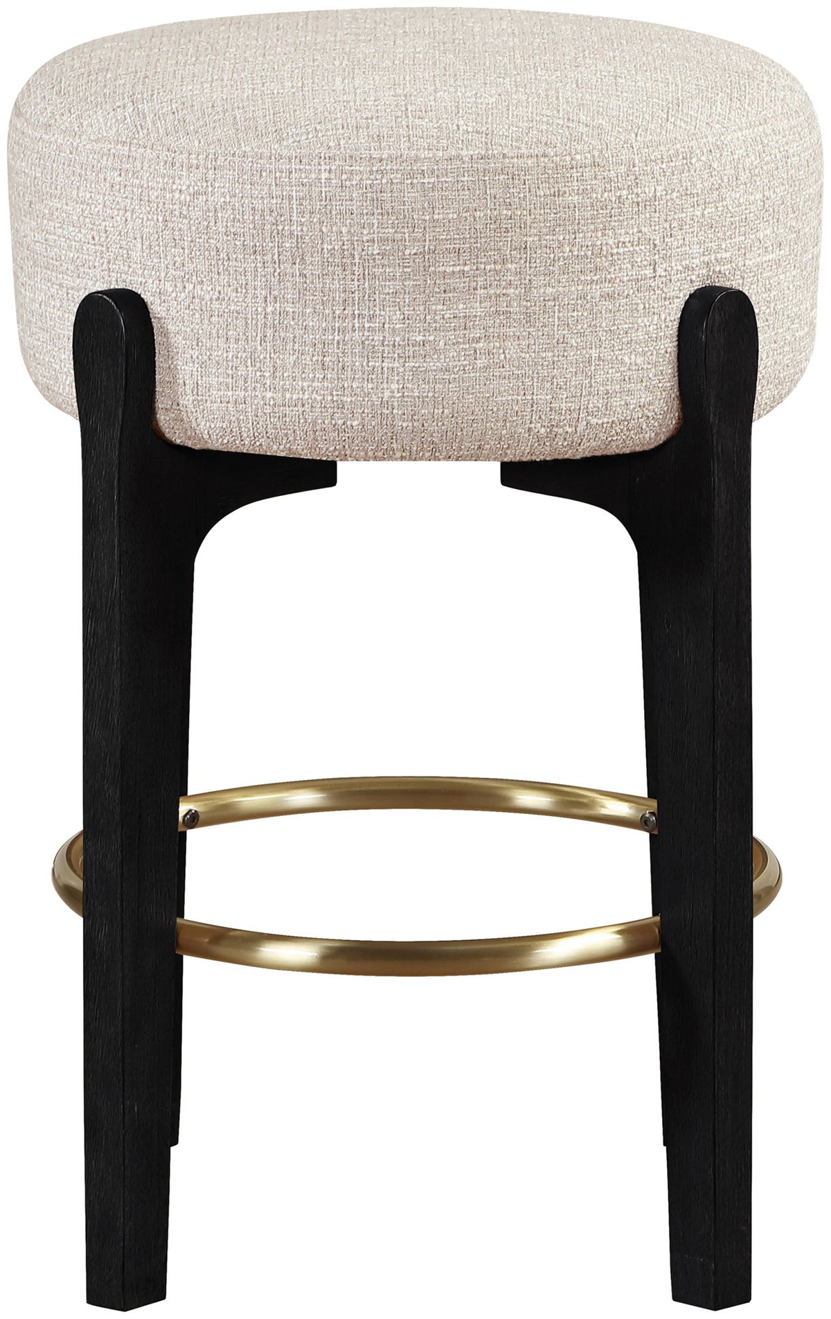 Torino - Backless Counter Stool With Brushed Black Base (Set of 2)