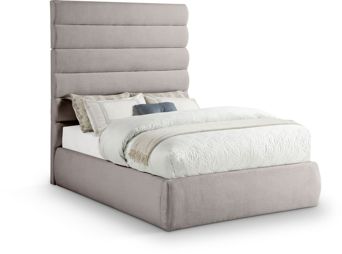 Adam - Linen Fabric Bed With 70.5" Headboard
