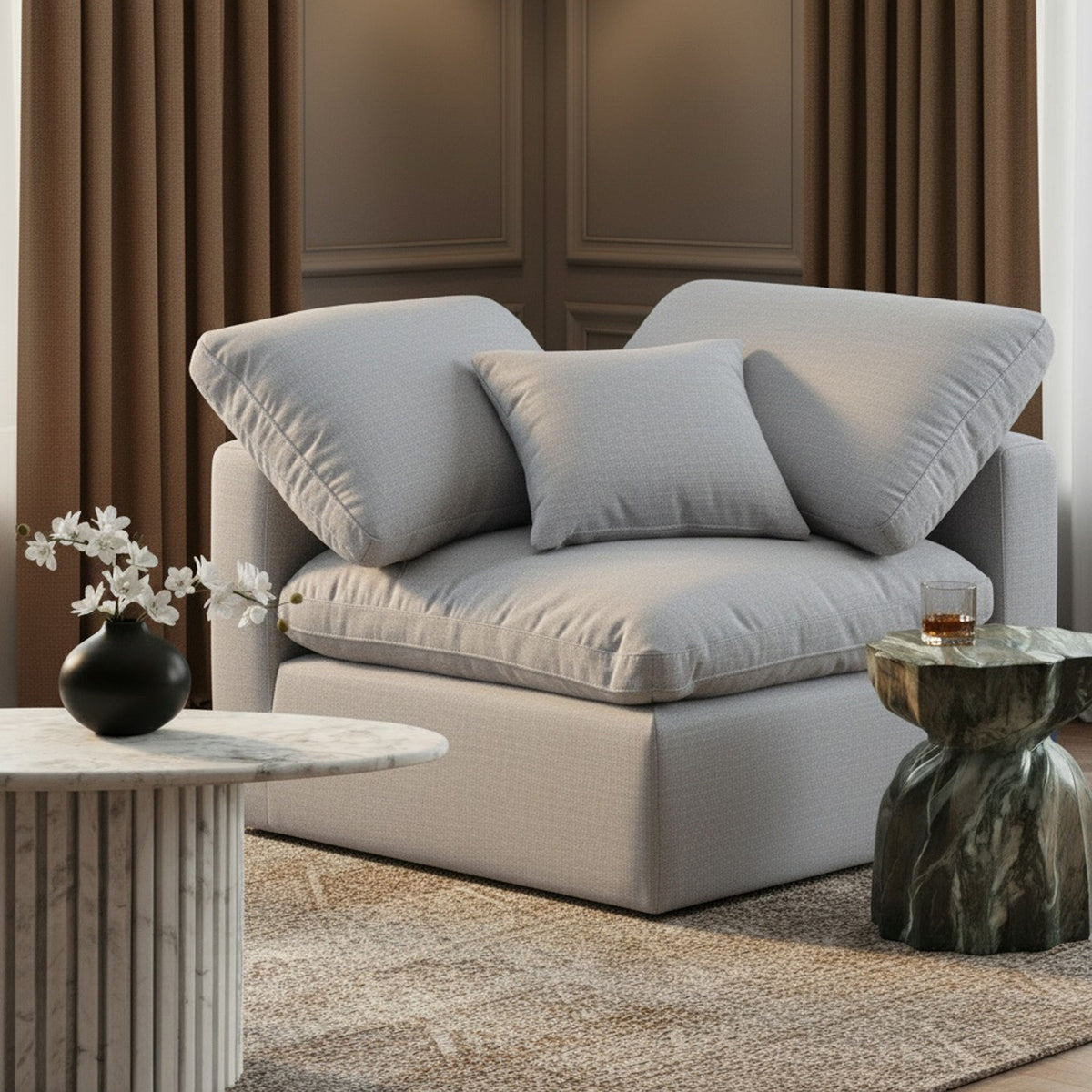 Indulge - Linen Corner Chair