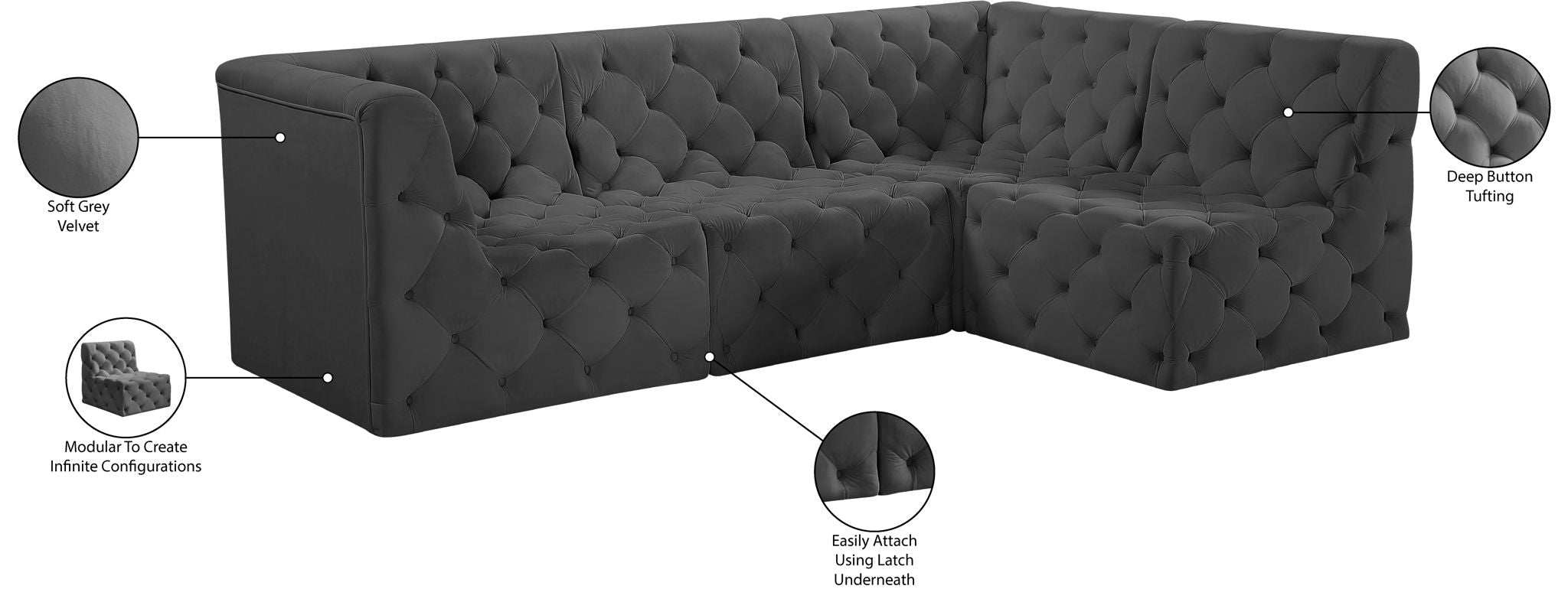 Tuft - 4 Piece Modular Sectional