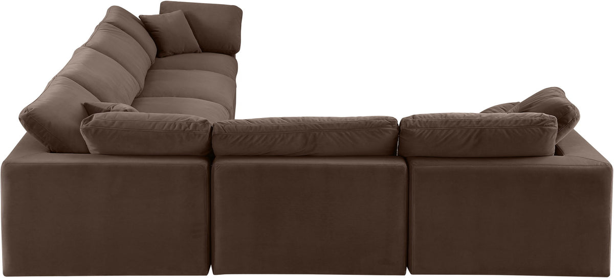 Comfy - 6 Piece Velvet Modular Corner Sectional
