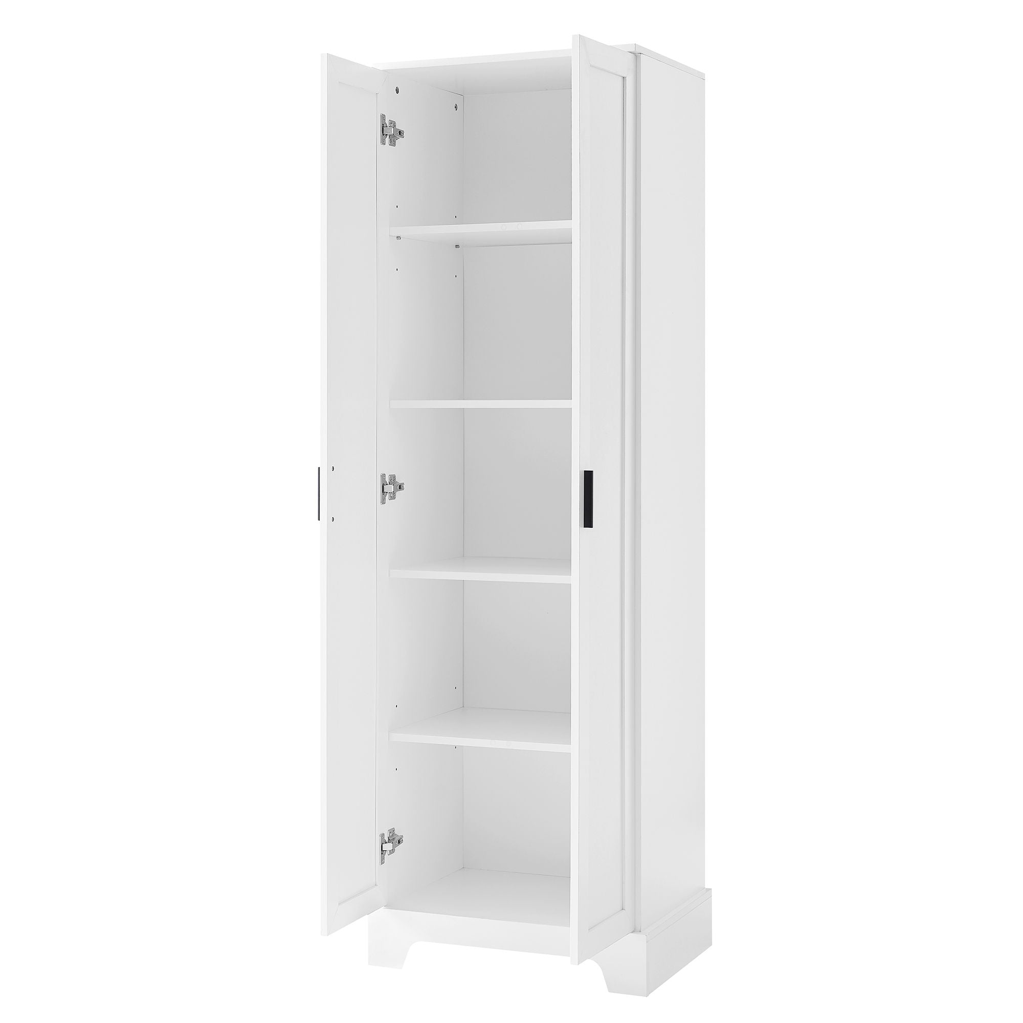 Storage Cabinet With 2 Doors For Bathroom Or Office, Adjustable Shelf - White