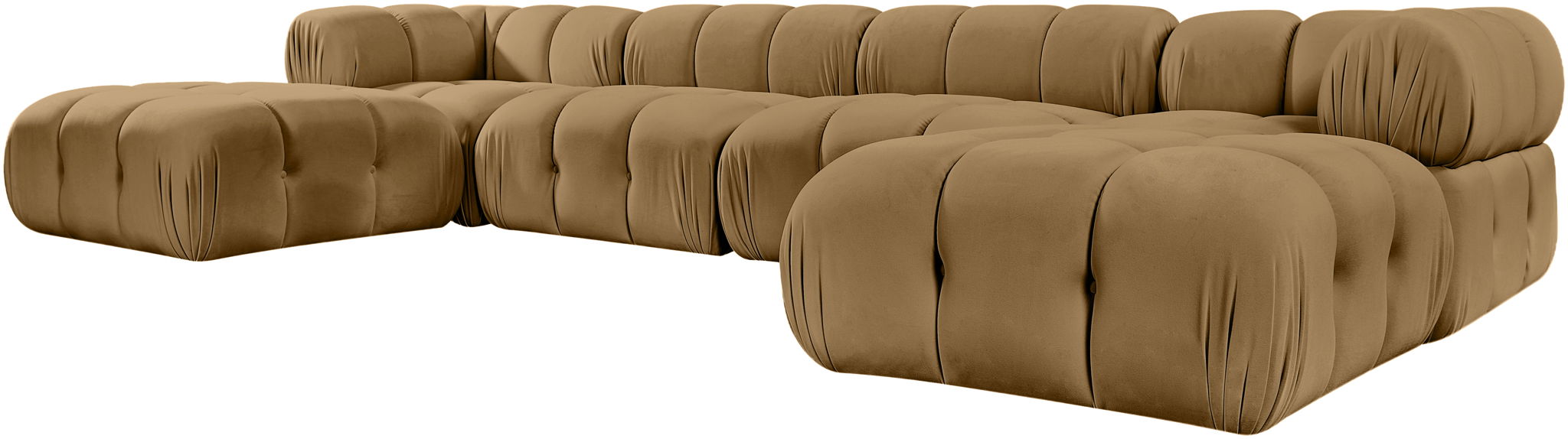 Orin - Velvet 6 Piece Modular Double Chaise Sectional