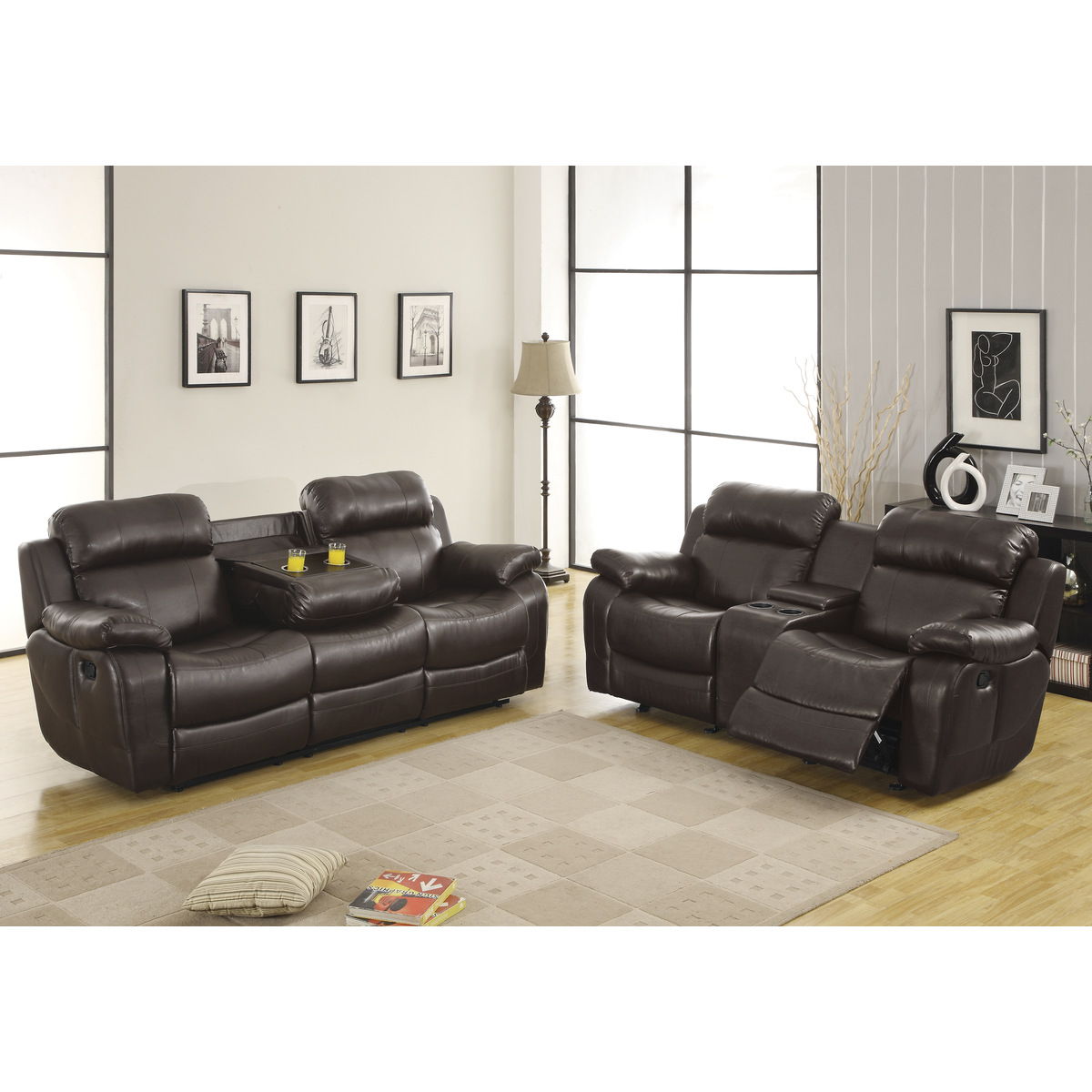 Marille - Double Reclining Sofa With Center Drop-Down Cup Holders