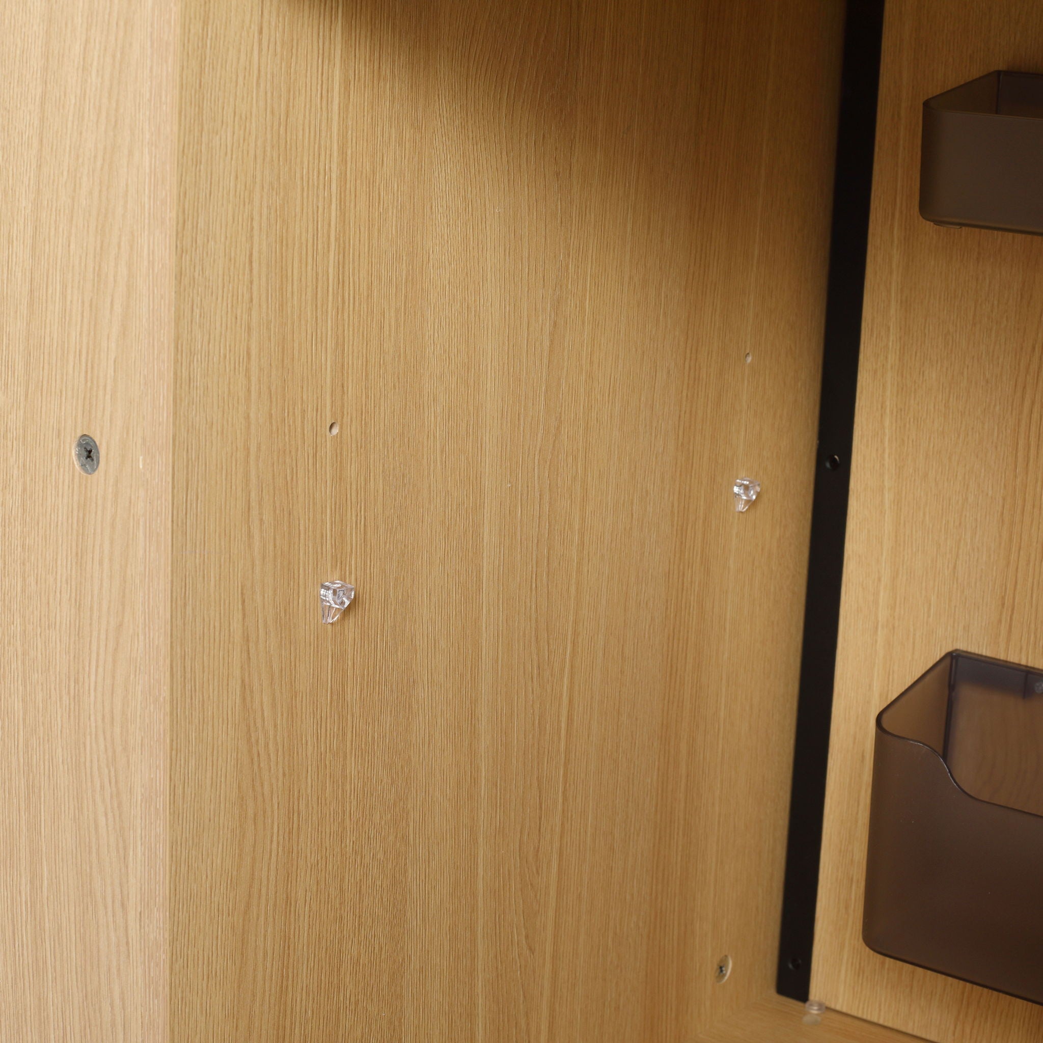 48" Freestanding Bathroom Vanity With Double Sink, 2 Soft Close Doors & 3 Open Shelves - Oak