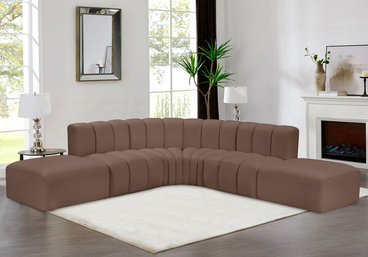 Arc - Faux Leather 6 Piece Corner Modular Sofa