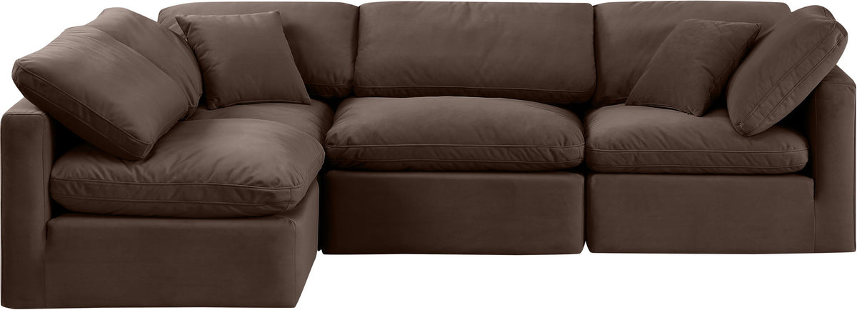 Indulge - Velvet 4 Piece Modular Sectional