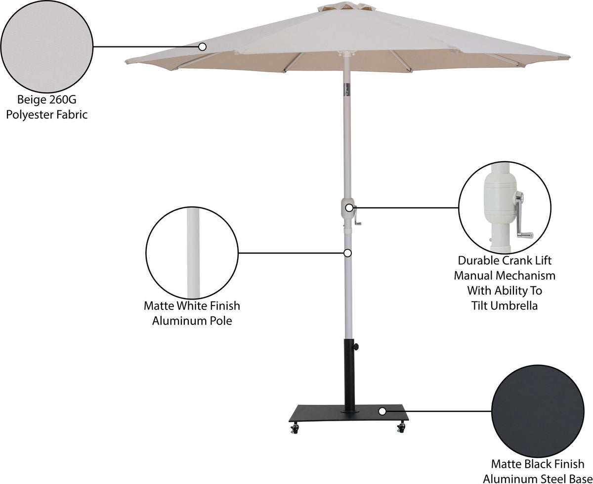 Fiji - Aluminum Patio Umbrella With Square Black And White Base