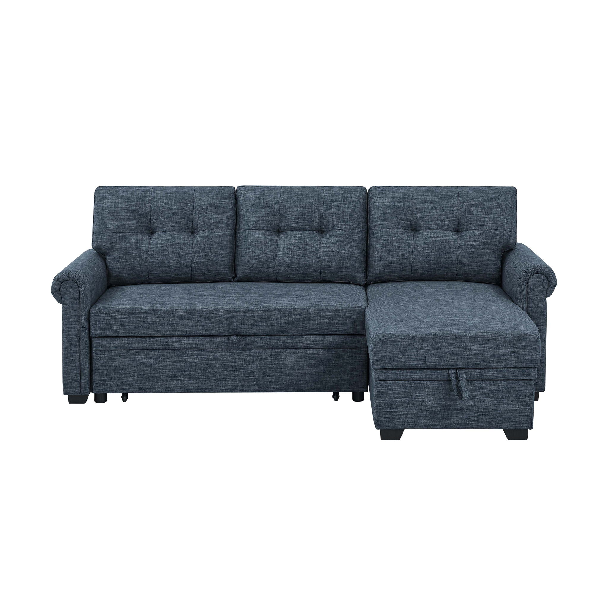 Upholstered Sleeper Sofa With Reversible Storage Chaise
