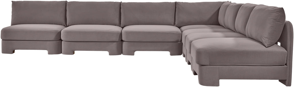 Hammond - Velvet Performance Fabric Upholstered 7 Piece Armless Sectional