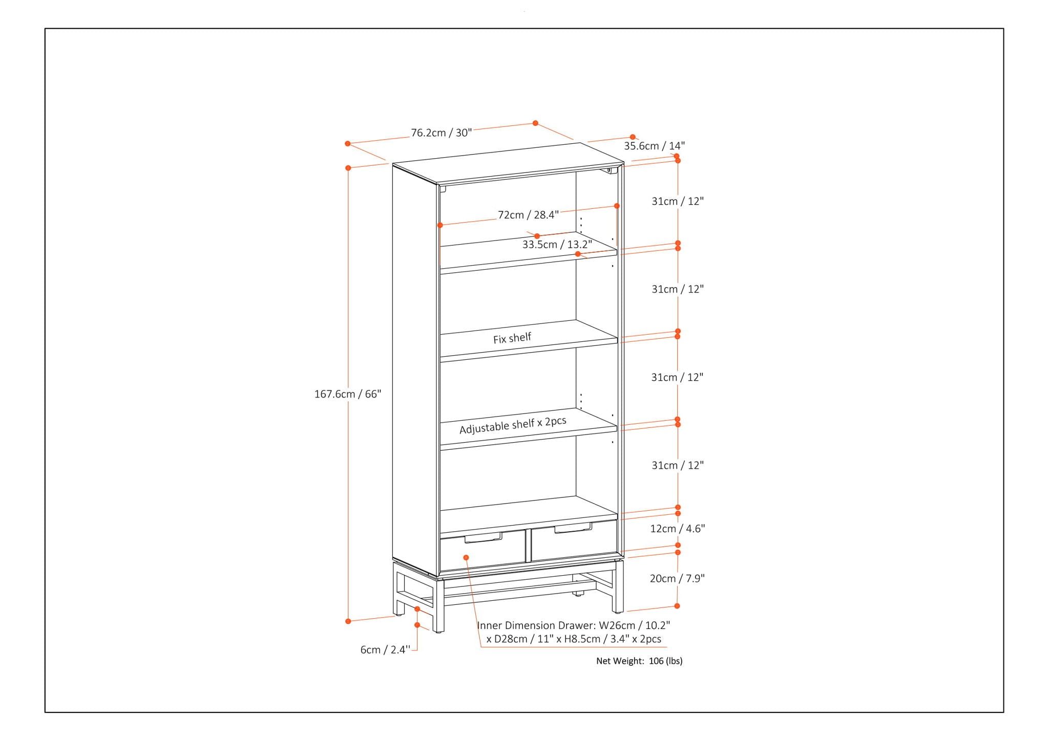 Banting - Bookcase - Walnut Brown