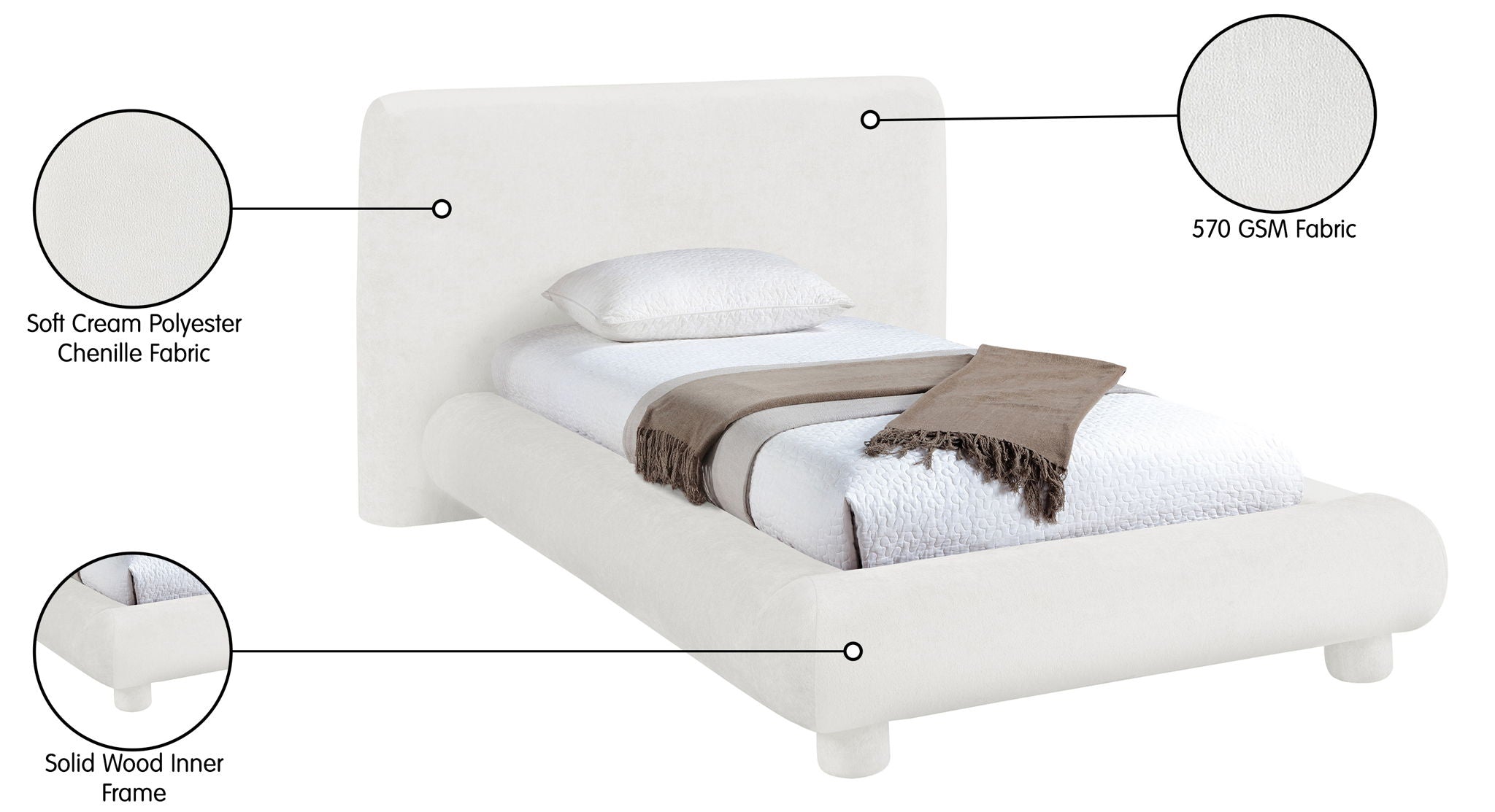 Blair - Chenille Upholstered Bed