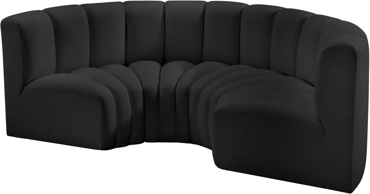 Arc - Faux Leather 4 Piece U-Shaped Modular Sofa
