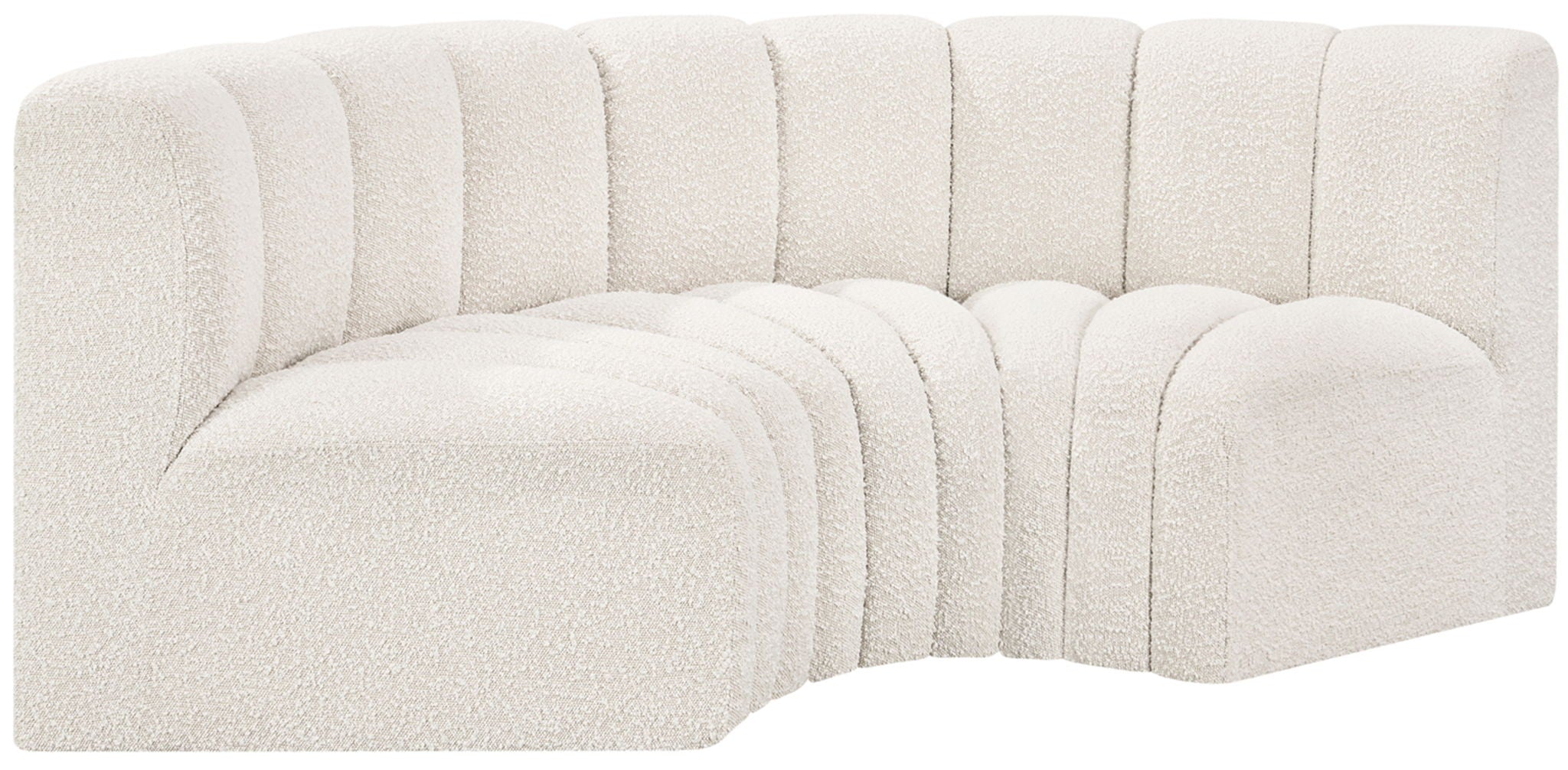 Arc - Boucle Fabric 3 Piece Modular U-Shaped Sofa