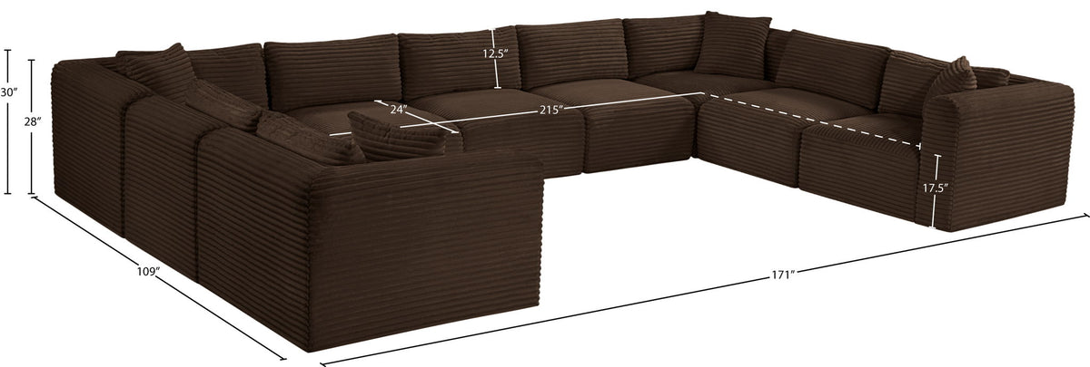 Shaggy - 9 Piece Modular U-Shaped Sectional