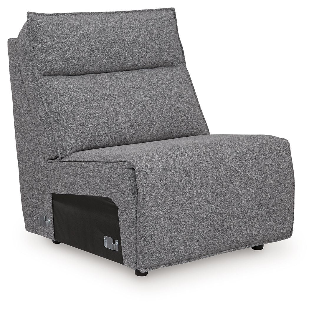 Modmax II - 8-Piece Power Reclining Sectional With LAF Press Back Power Chaise And Console - Salt And Pepper