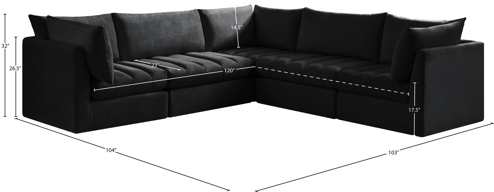 Jacob - Modular Corner Sectional 5 Piece