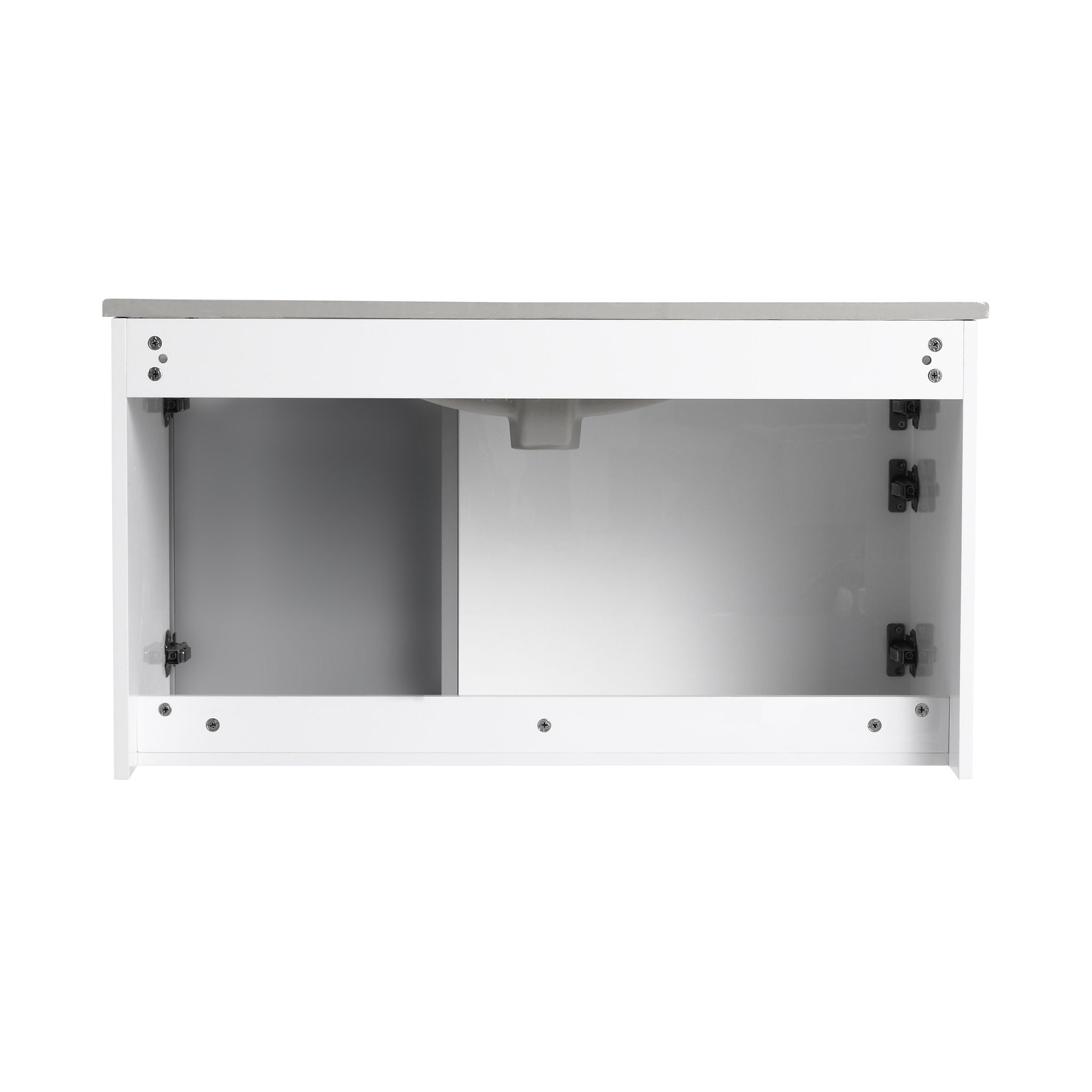 36" (35 1 / 4") Wall Mounted Bathroom Vanity, Cabinet With Half Door (Excluding Sink) - Glossy White
