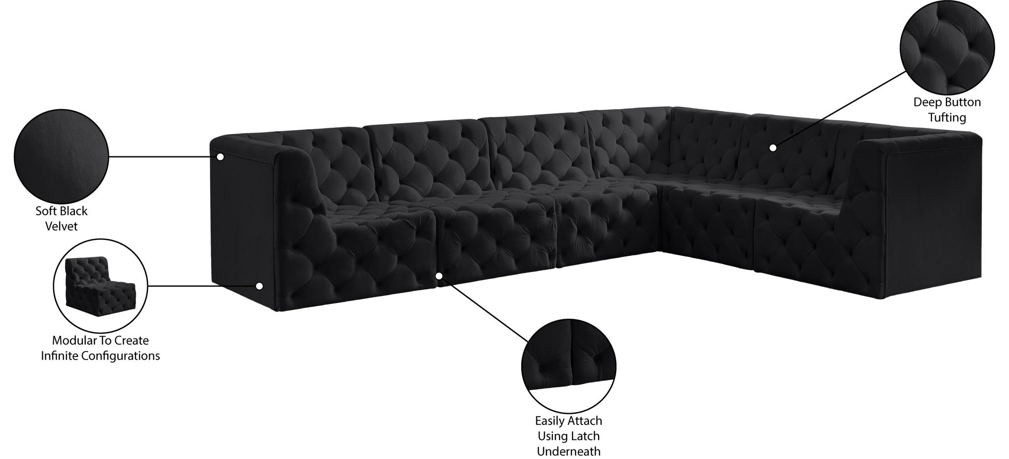 Tuft - 6 Piece Modular Sectional