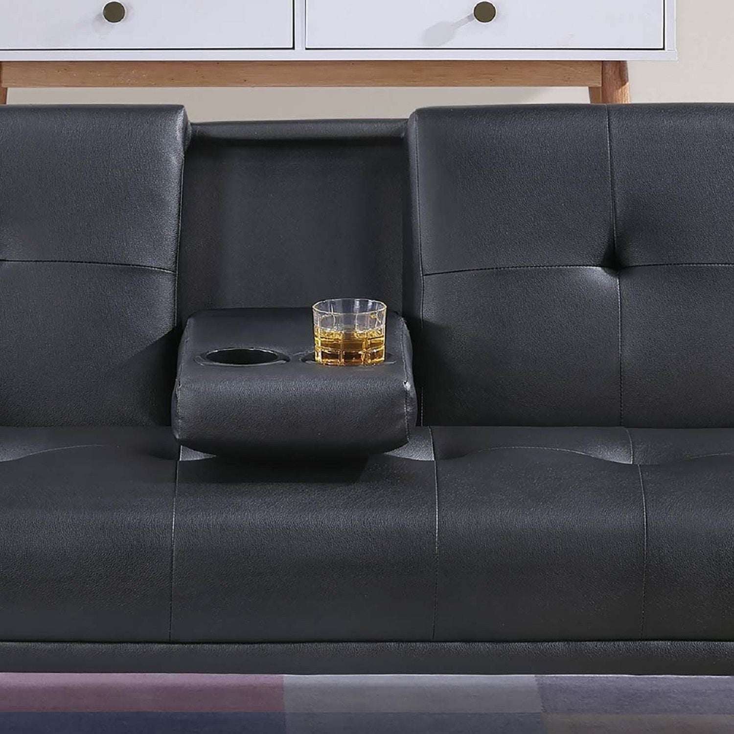 Adjustable Sofa With Fold Down Table And Cup Holders