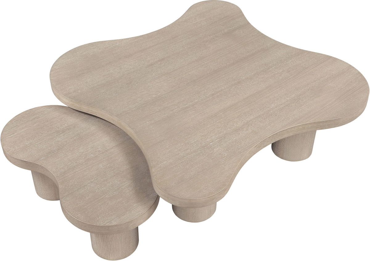 Cove - Oak Veneer And Solid Wood 2 Piece Coffee Table