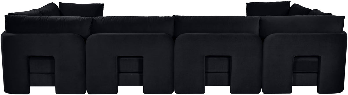 Hammond - Velvet Performance Fabric Upholstered 6 Piece U-Shaped Sectional