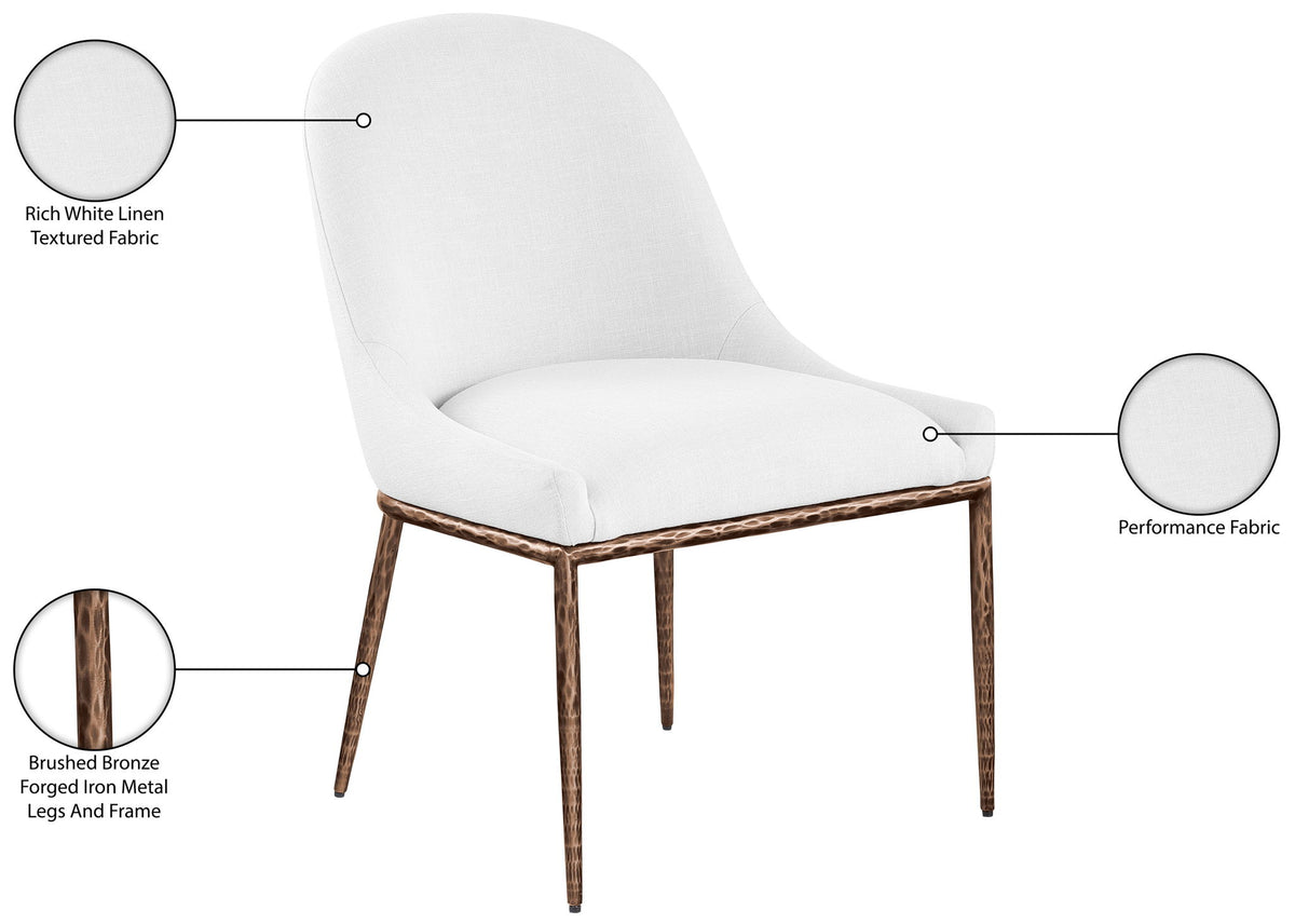 Ferro - Upholstered Dining Side Chair With Brushed Bronze Legs