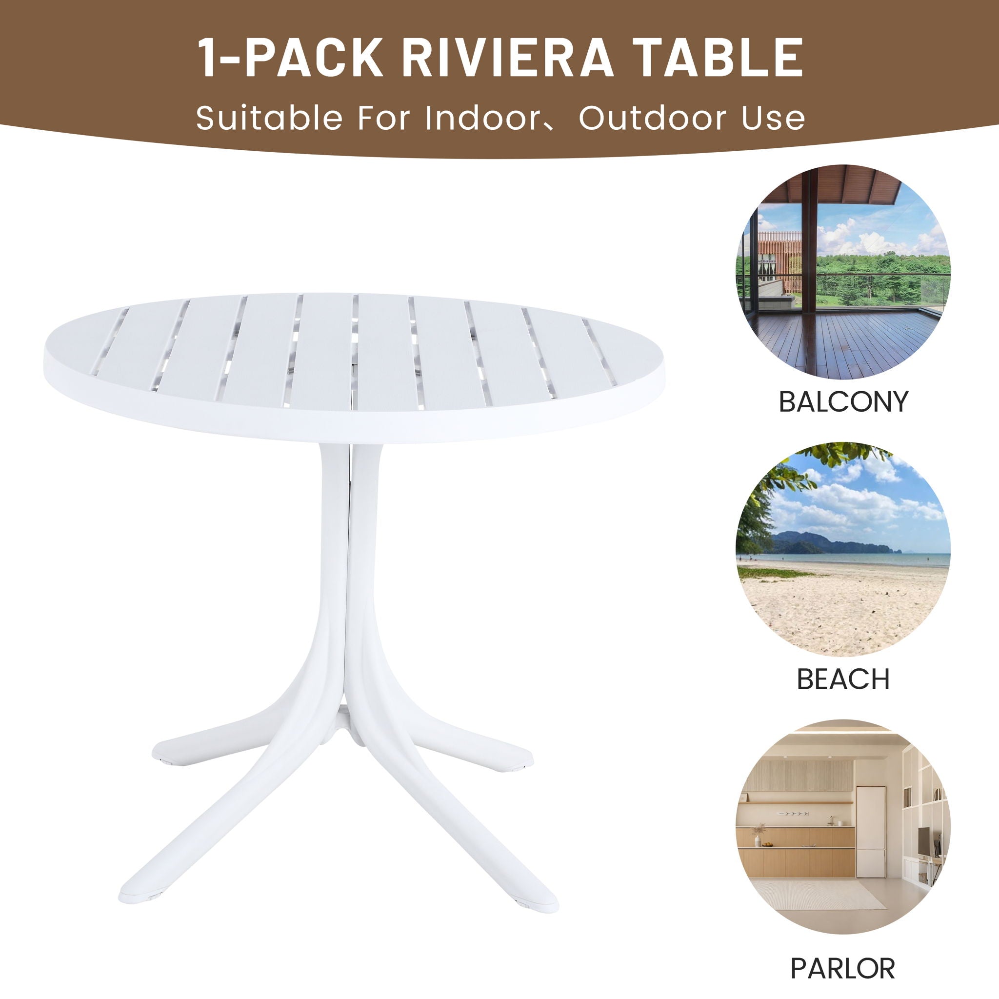 4 Piece Set Of Color Block Designed Single Chairs With Round Table - Grain Yellow / Haze Green / Tropical Orange / White