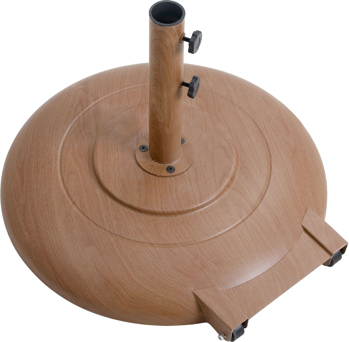 Fiji - Aluminum Patio Umbrella With Round Teak And White Base