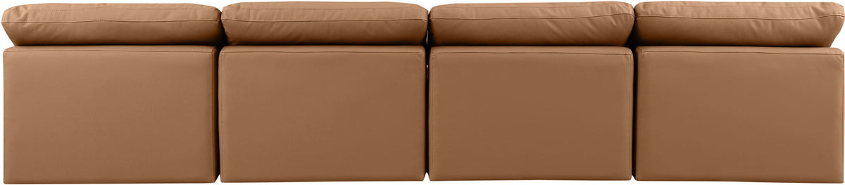Indulge - Faux Leather 4 Seat Modular Armless Sofa