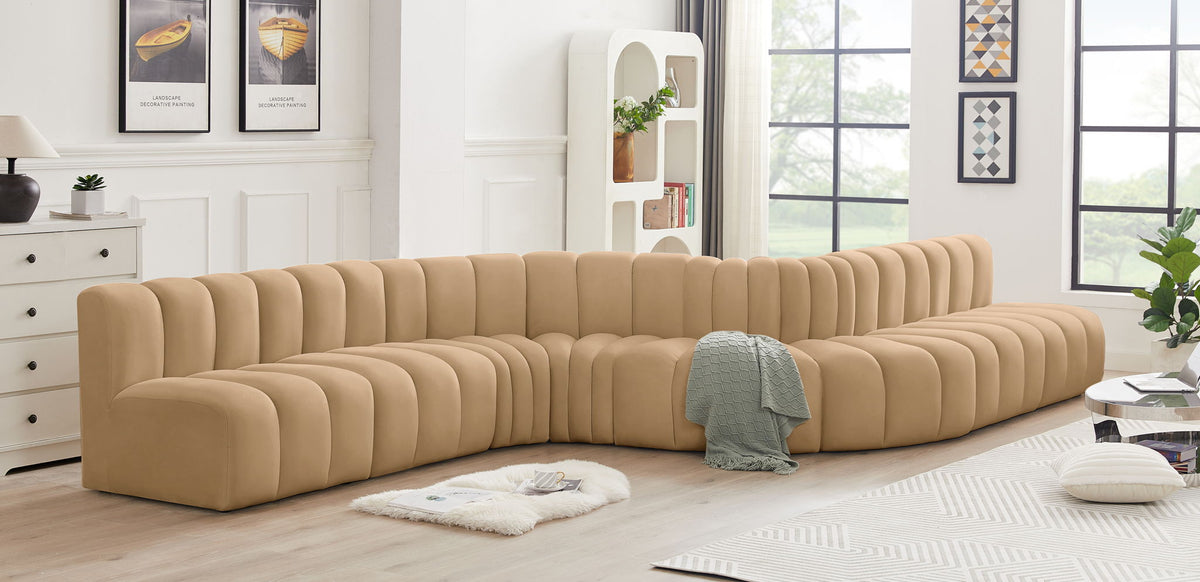 Arc - Velvet 8 Piece Curved Modular Sofa