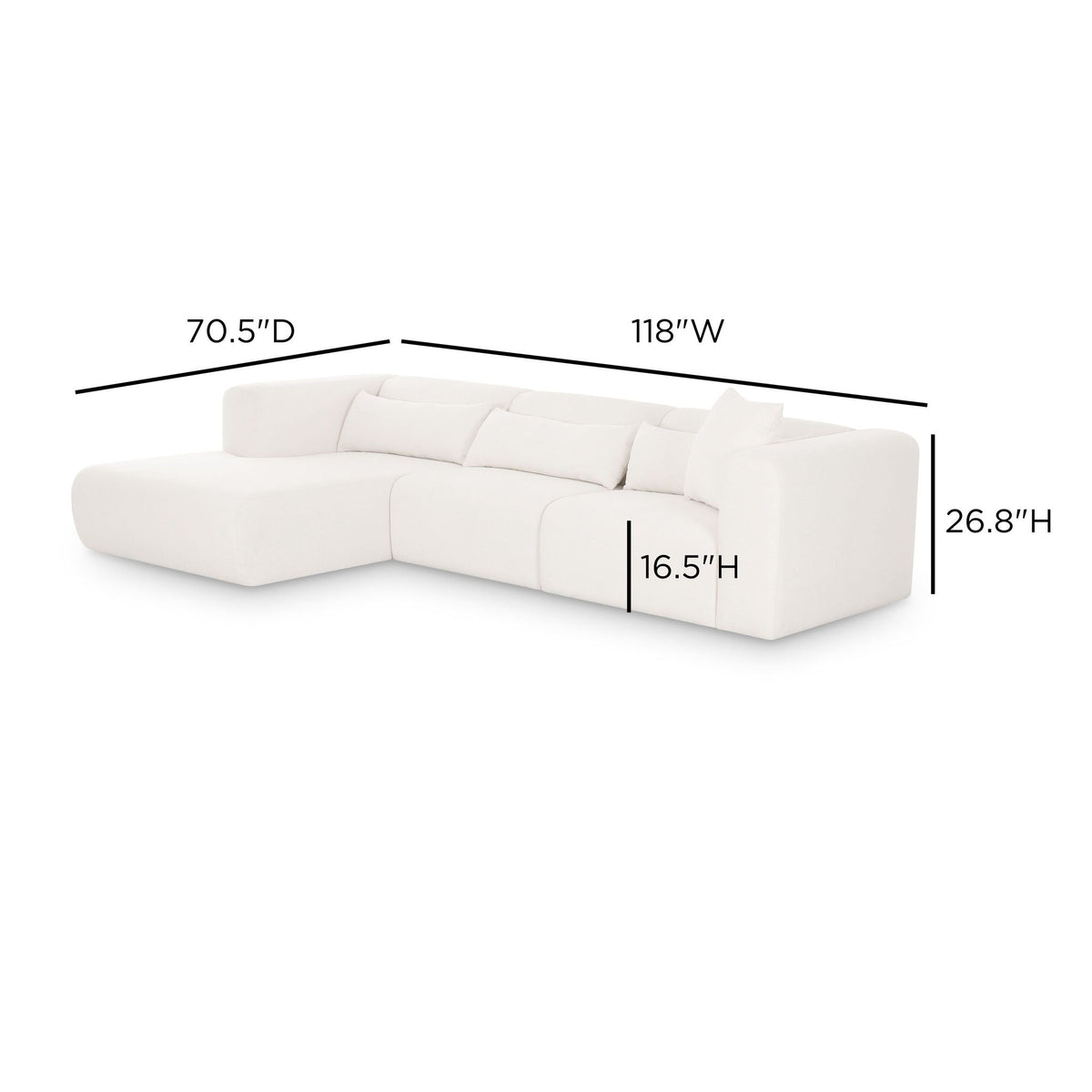 Tarra Cream Chenille Modular Sectional