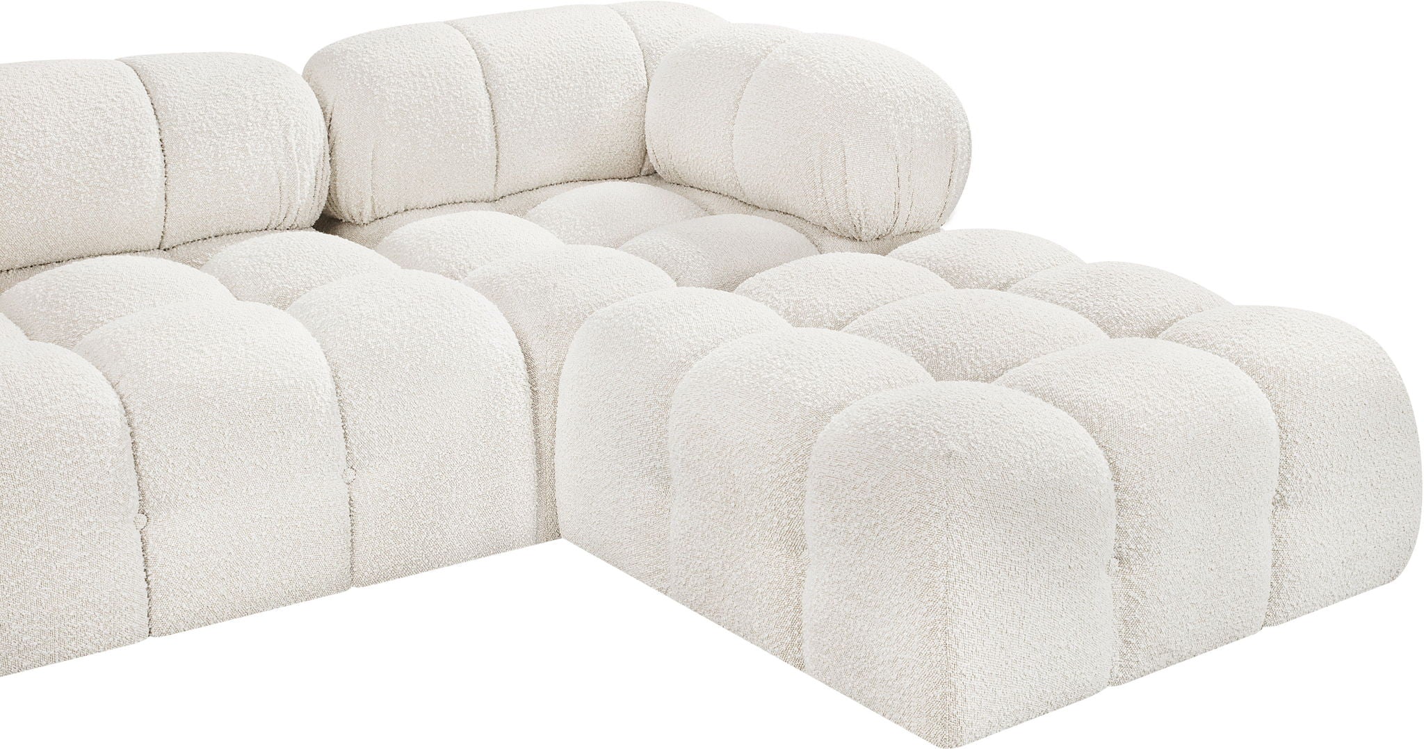 Ames - 7 Piece Boucle Fabric Modular L-Shaped Sectional
